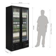 Polar G-Series 2 Door Upright Back Bar Cooler with Hinged Doors 490L - GJ449-A