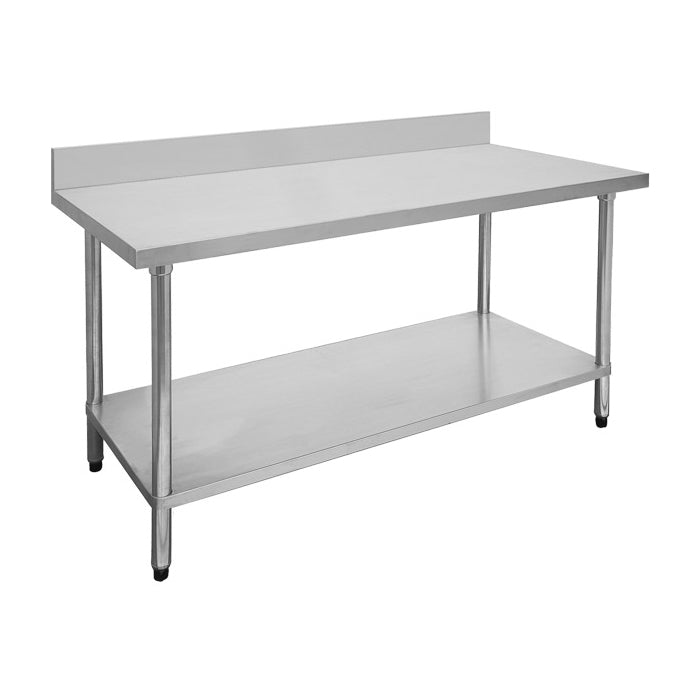 Modular Systems Economic Stainless Steel Table with Splashback 600mm to 2400mm - 6-WBB & 7-WBB