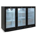 AG Three Door Bar Fridge - Black Body & Doors 320L - BEER3