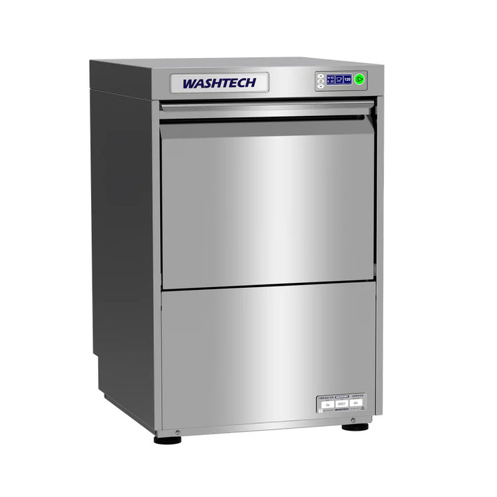 Washtech Premium Fully Insulated Undercounter Glasswasher & Dishwasher 450mm Rack - GL - Stainless Steel