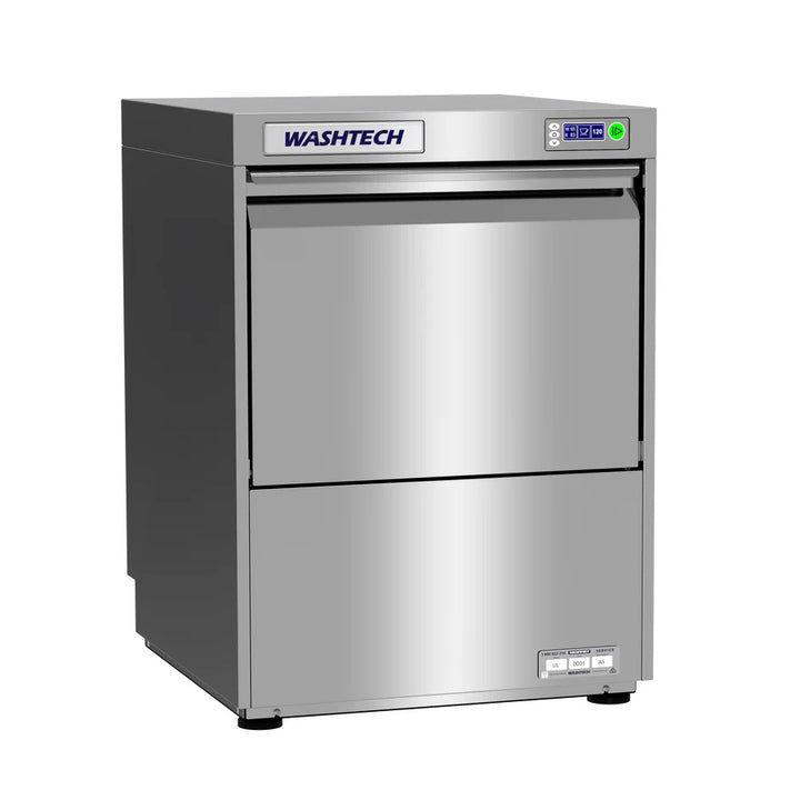 Washtech Premium Fully Insulated Undercounter Glasswasher & Dishwasher 500mm Rack - UL - Stainless Steel