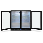 AG Twin Door Bar Fridge - Black Body & Doors 220L - BEER2