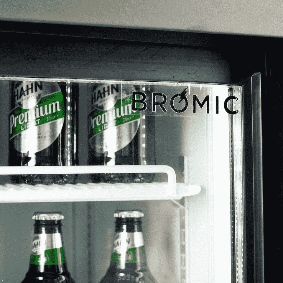 Bromic Upright Display Fridge - 945L - 2 Doors - Sliding - Flat Glass - Lightbox - GM0980LS-NR