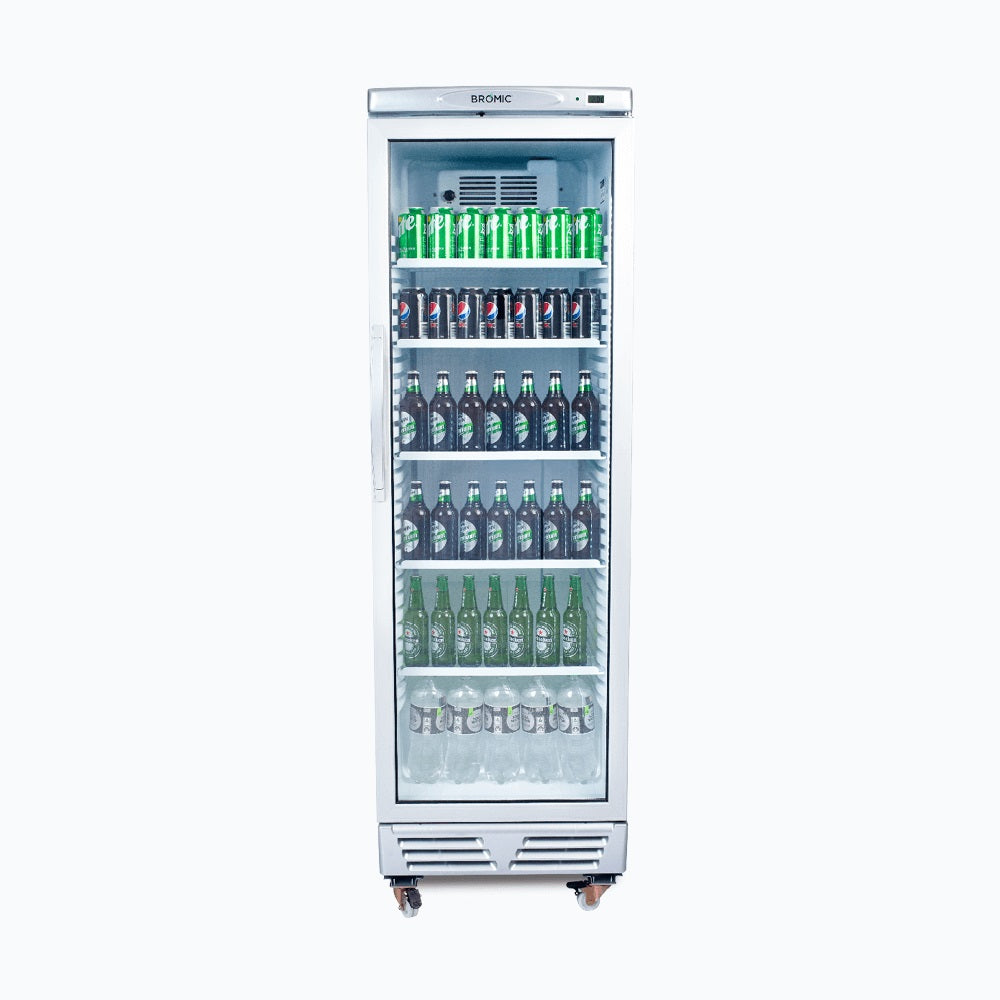 Bromic Upright Display Fridge - 372L - 1 Door - Flat Glass - GM0374-NR