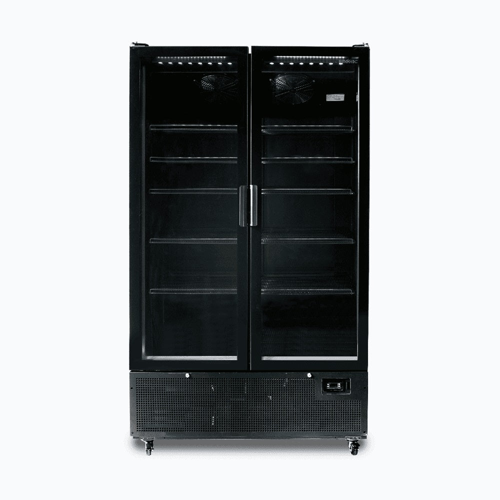 Bromic Upright Display Fridge - 1126L - 2 Door - Flat Glass - GM1100B-NR