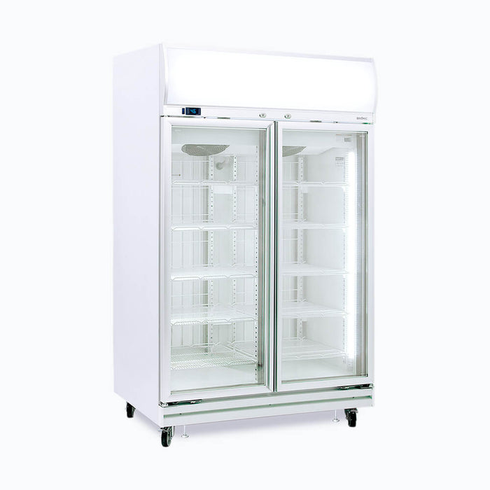 Bromic Upright Display Freezer - 976L - 2 Doors - Flat Glass - Lightbox - UF1000LF