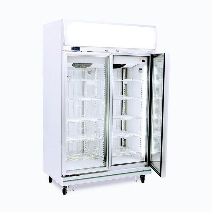 Bromic Upright Display Freezer - 976L - 2 Doors - Flat Glass - Lightbox - UF1000LF