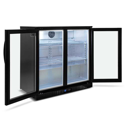 AG Twin Door Bar Fridge - Black Body & Doors 220L - BEER2