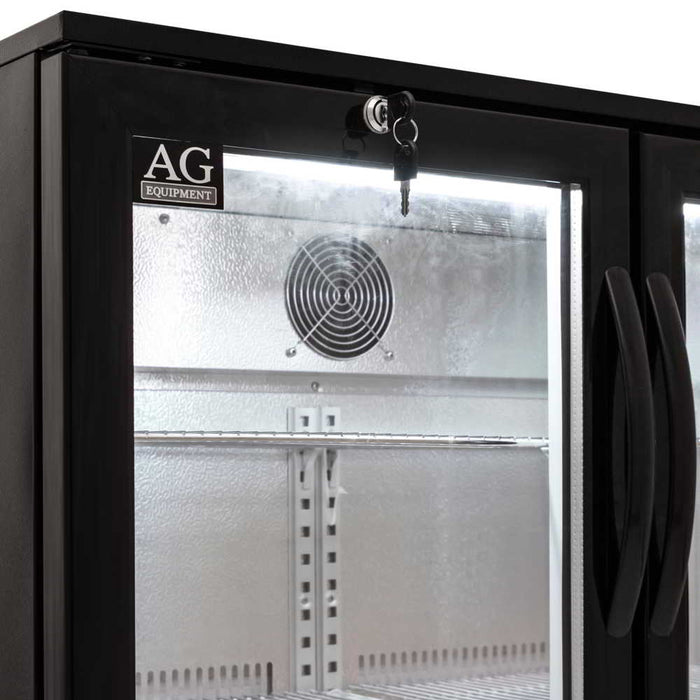 AG Twin Door Bar Fridge - Black Body & Doors 220L - BEER2