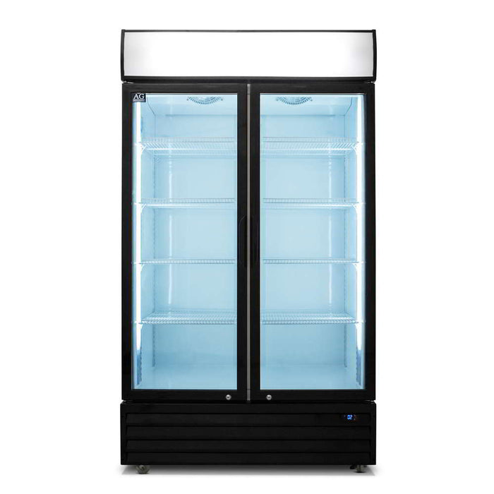 AG Double Door Upright Display Fridge - Glass Door 800L - CU800TNG