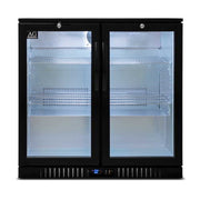 AG Twin Door Bar Fridge - Black Body & Doors 220L - BEER2