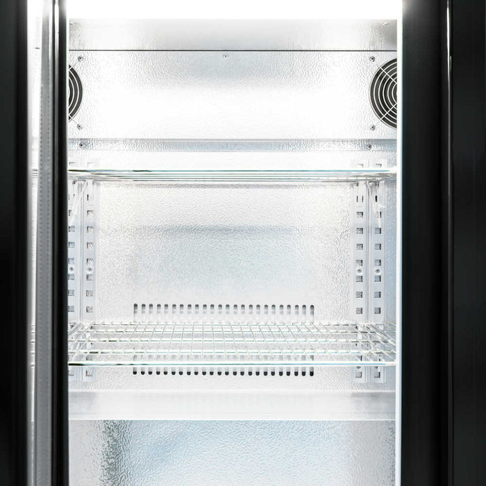 AG Three Sliding Door Bar Fridge - Black Body & Doors 320L - BEER3-SD