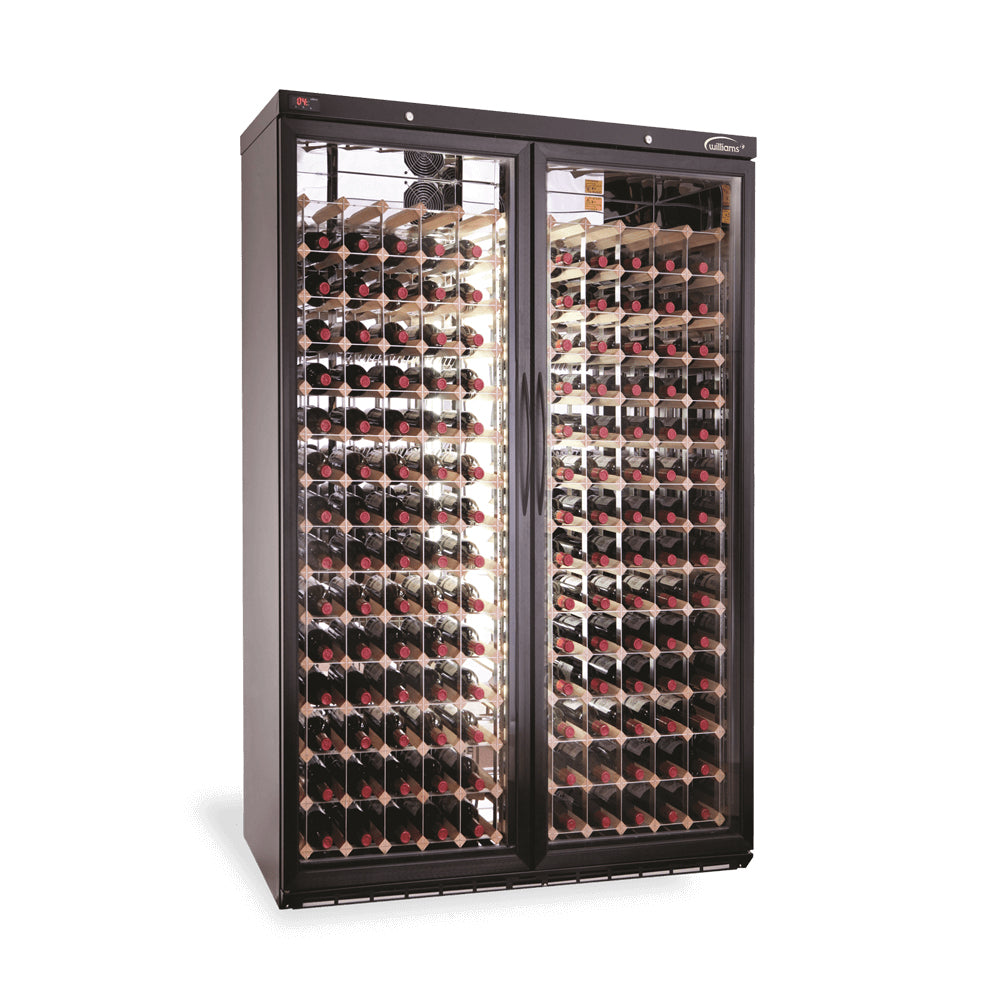 Williams Wine Cabinet - Two Door Black Upright Wine Display Fridge - BC200W-DR