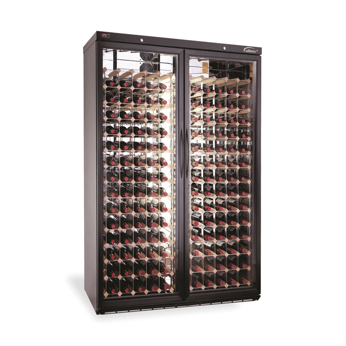 Williams Wine Cabinet - Two Door Black Upright Wine Display Fridge - BC200W-DR