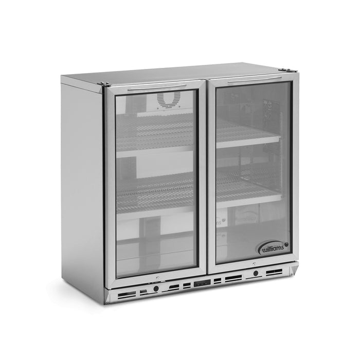 Williams Bottle Cooler - Two Glass Door Stainless Steel Bottle Cooler 800mm High - BC2SS-80