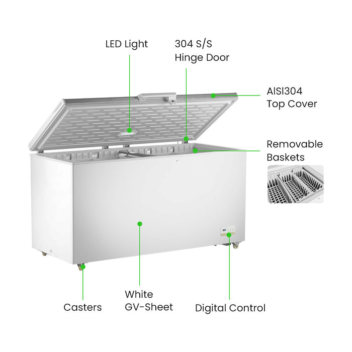 Thermaster Chest Freezer with Stainless Steel Lid 520L - BD520F