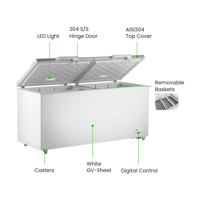 Thermaster Chest Freezer with Stainless Steel Lid 600L - BD600F