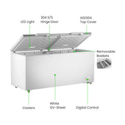 Thermaster Chest Freezer with Stainless Steel Lid 750L - BD750F