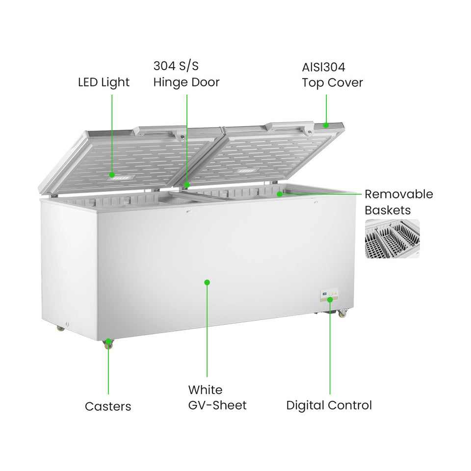 Thermaster Chest Freezer with Stainless Steel Lid 750L - BD750F