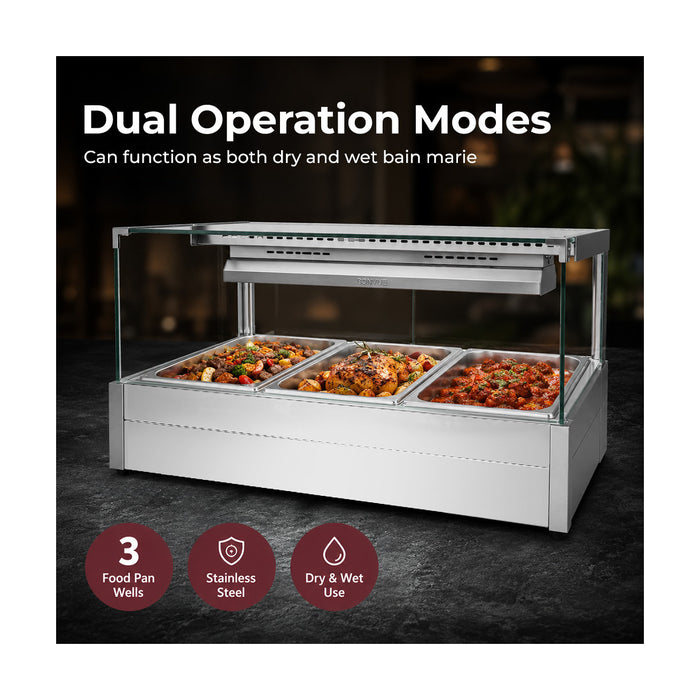 Bonvue Square Countertop Wet & Dry Bain Marie - BM11SC