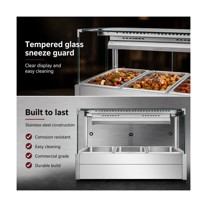 Bonvue Square Countertop Wet & Dry Bain Marie - BM11SC