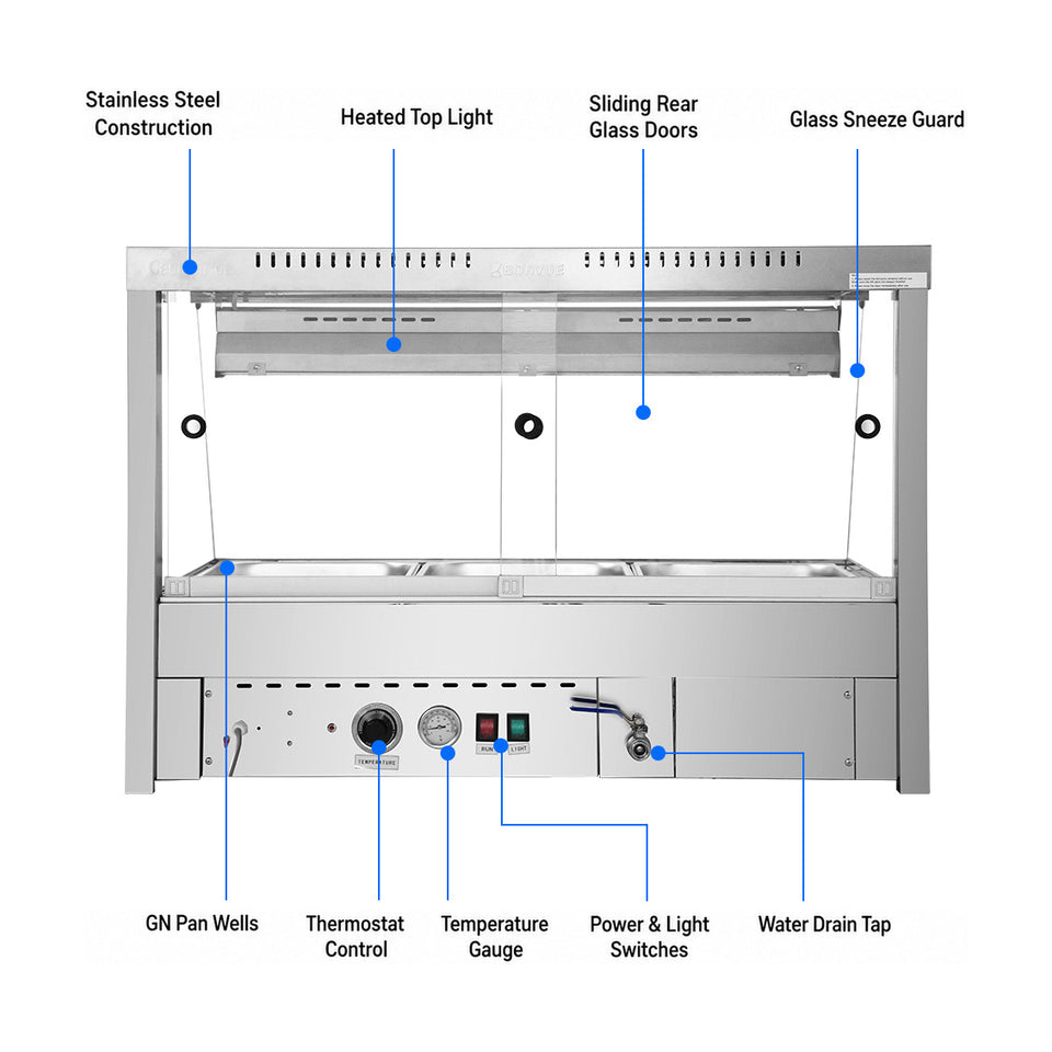 Bonvue Angled Countertop Wet & Dry Bain Marie - BM11TC