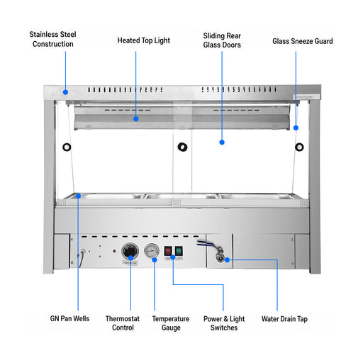Bonvue Angled Countertop Wet & Dry Bain Marie - BM11TC
