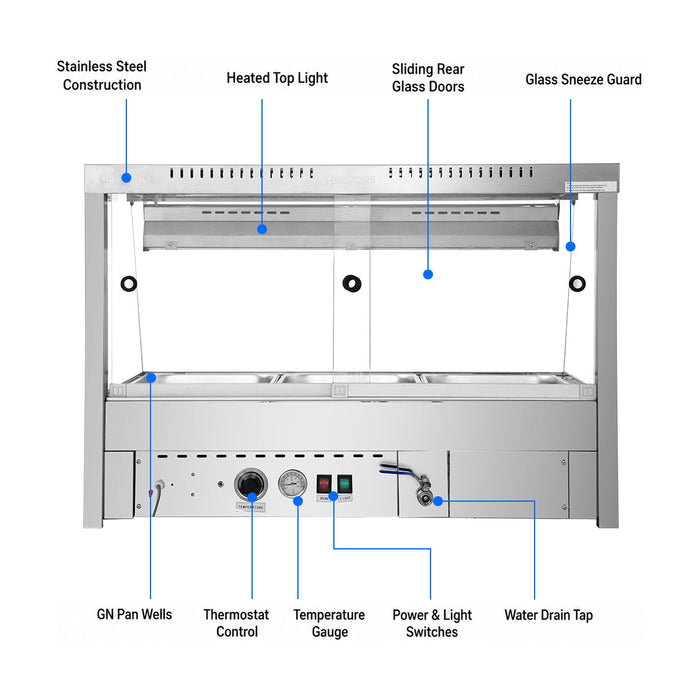 Bonvue Angled Countertop Wet & Dry Bain Marie - BM11TC