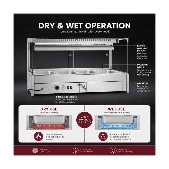 Bonvue Square Countertop Wet & Dry Bain Marie - BM14SC