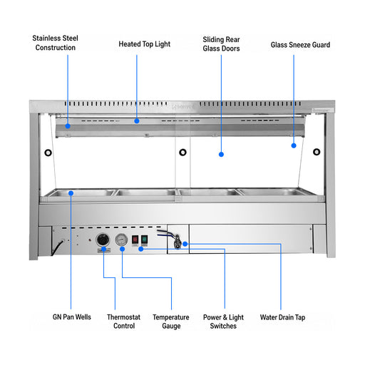 Bonvue Angled Countertop Wet & Dry Bain Marie - BM14TC