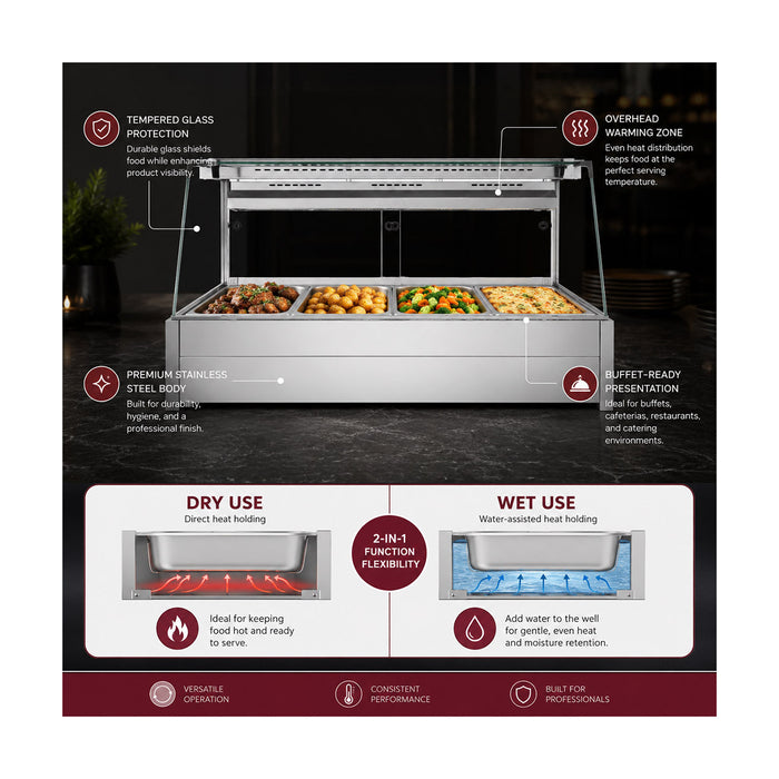 Bonvue Angled Countertop Wet & Dry Bain Marie - BM14TC