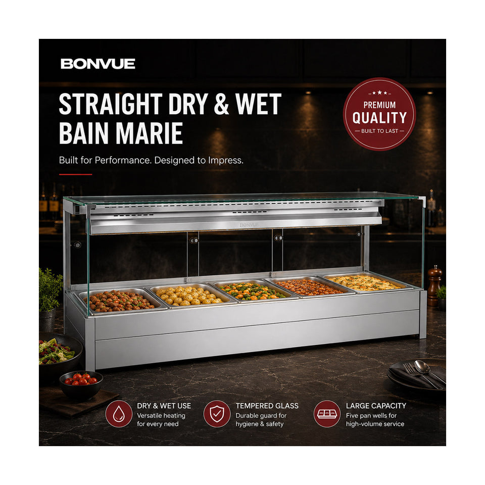 Bonvue Square Countertop Wet & Dry Bain Marie - BM17SC