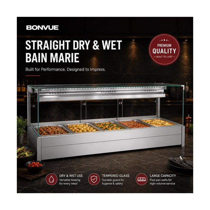 Bonvue Square Countertop Wet & Dry Bain Marie - BM17SC