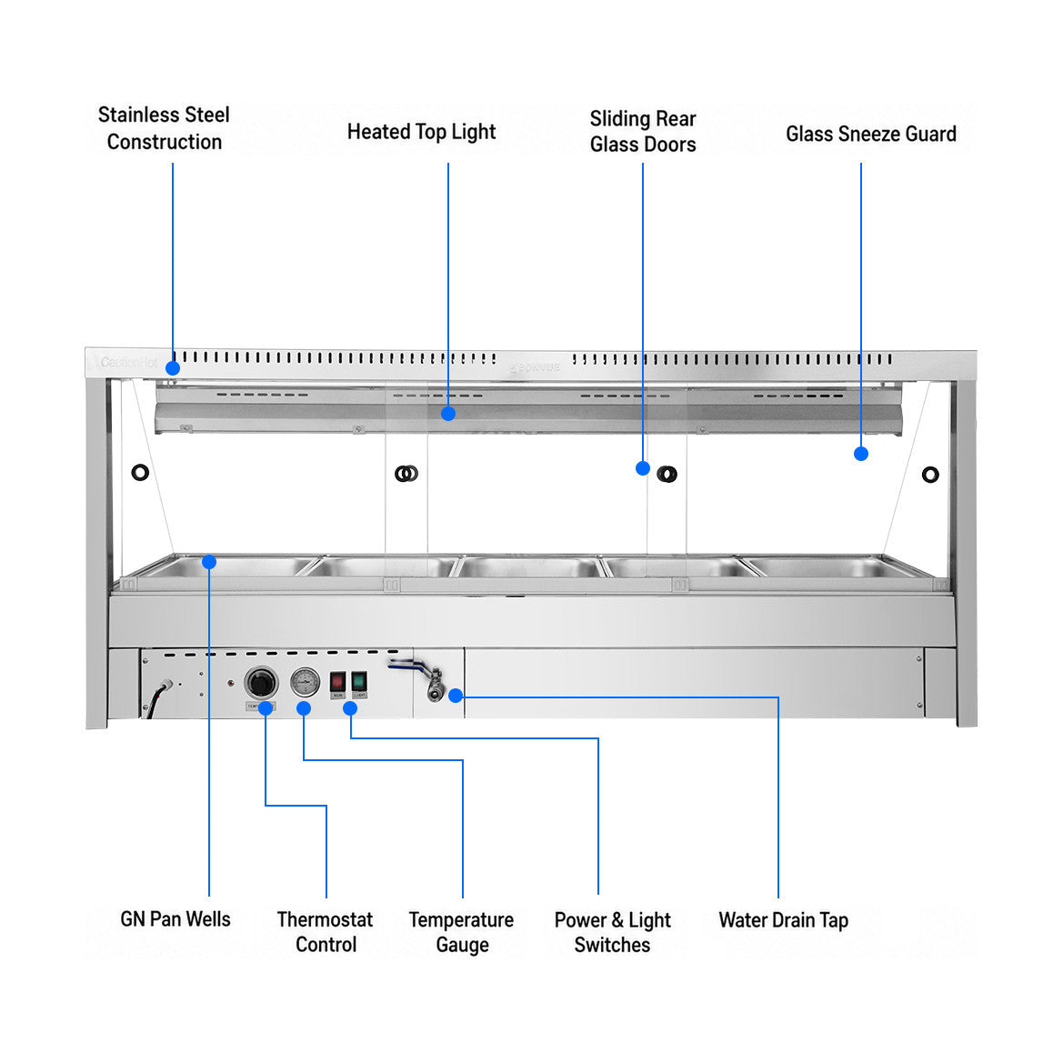 Bonvue Angled Countertop Wet & Dry Bain Marie - BM17TC
