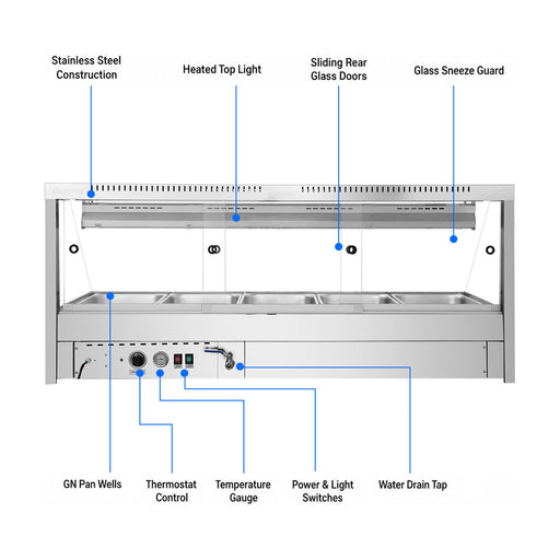 Bonvue Angled Countertop Wet & Dry Bain Marie - BM17TC