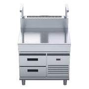 Waldorf 800 Series 900mm Bench Top With Salamander Support - Refrigerated Base - BT8900S-RB