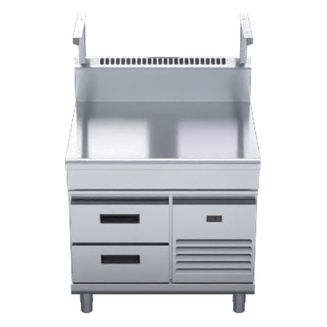 Waldorf 800 Series 900mm Bench Top With Salamander Support - Refrigerated Base - BT8900S-RB