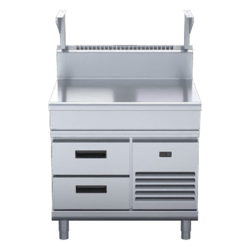 Waldorf 800 Series 900mm Bench Top With Salamander Support - Refrigerated Base - BT8900S-RB