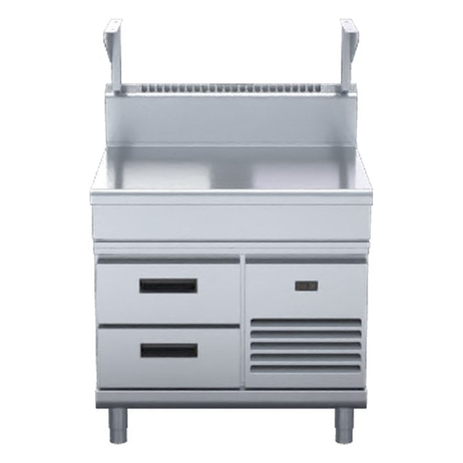 Waldorf 800 Series 900mm Bench Top With Salamander Support - Refrigerated Base - BT8900S-RB