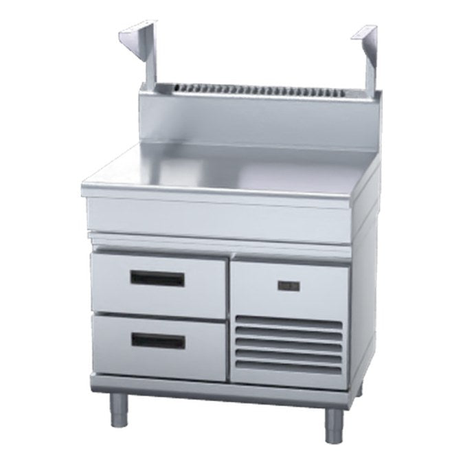 Waldorf 800 Series 900mm Bench Top With Salamander Support - Refrigerated Base - BT8900S-RB
