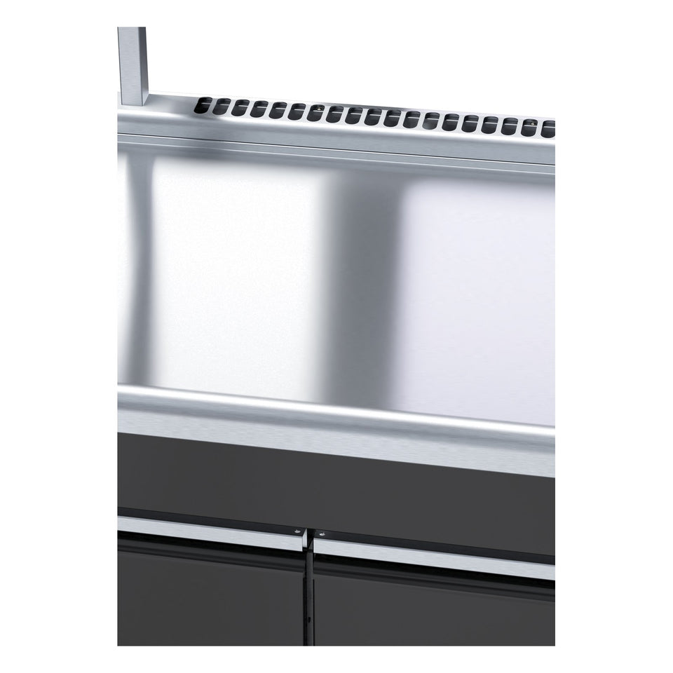 Waldorf Bold 900mm Bench Top With Salamander Support Low Back Version - Cabinet Base - BTLB8900S-CD
