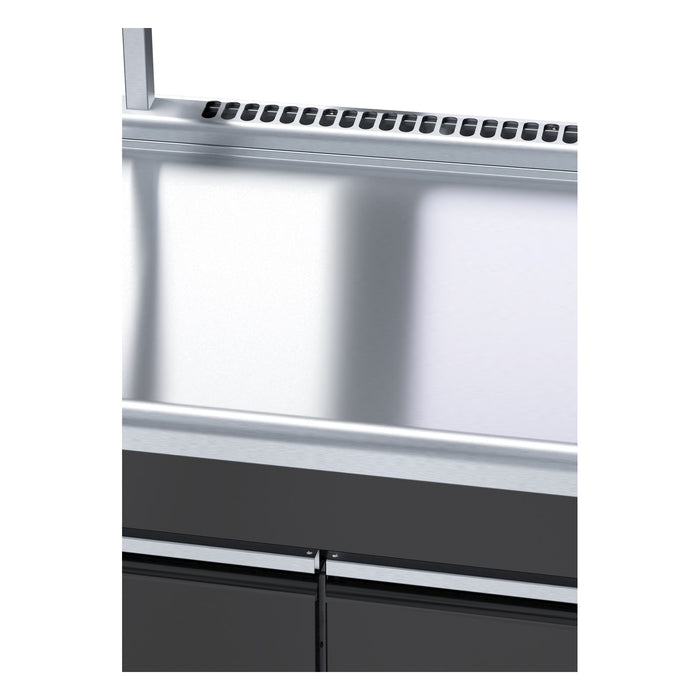 Waldorf Bold 900mm Bench Top With Salamander Support Low Back Version - Cabinet Base - BTLB8900S-CD