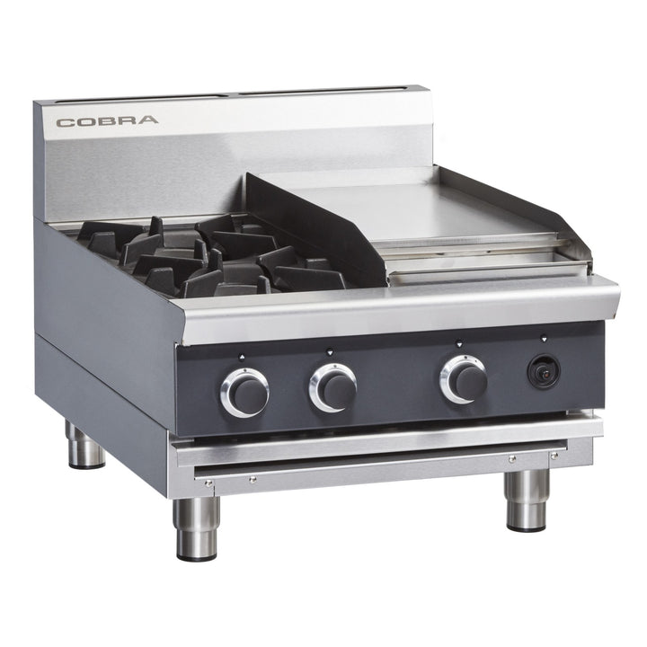 Cobra 600mm Two Burner / Griddle Gas Cooktop - Bench Model - C6C-B