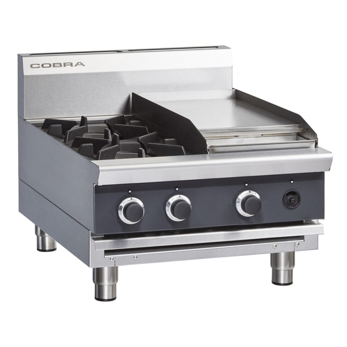 Cobra 600mm Two Burner / Griddle Gas Cooktop - Bench Model - C6C-B