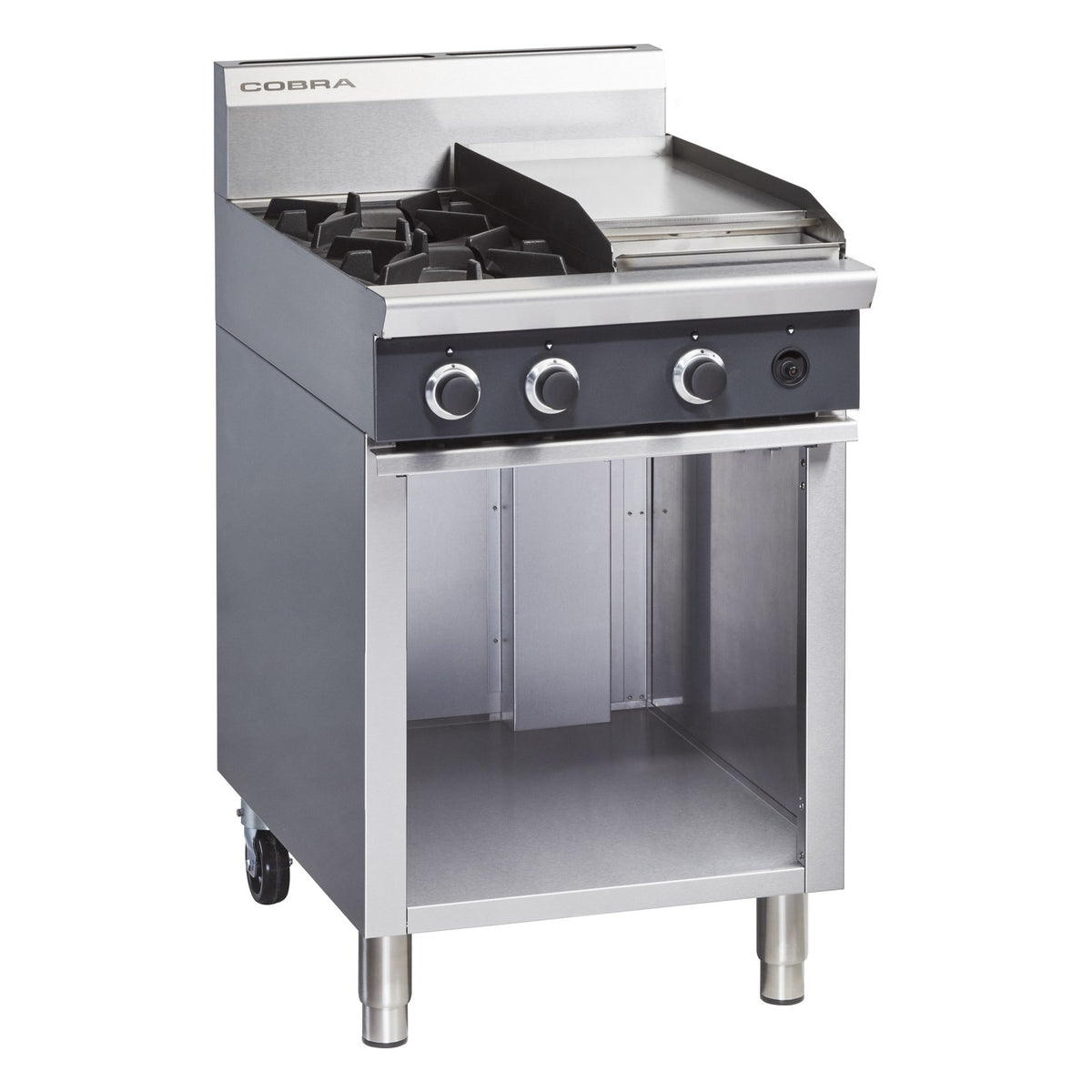 Cobra 600mm Two Burner / Griddle Gas Cooktop - C6C