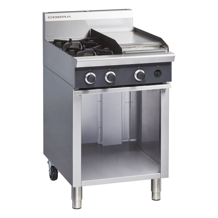 Cobra 600mm Two Burner / Griddle Gas Cooktop - C6C