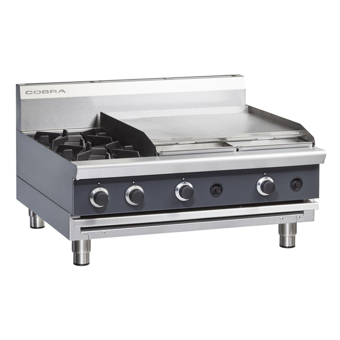 Cobra 900mm Two Burner / Griddle Gas Cooktop - Bench Model - C9B-B