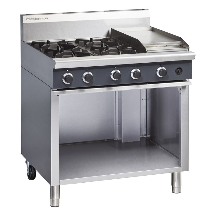 Cobra 900mm Four Burner / Griddle Gas Cooktop - C9C