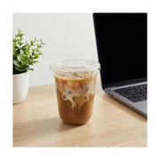 PakMax 78mm PET Cold Paper Cups Flat Lids - CCFL-78C-PET-LID