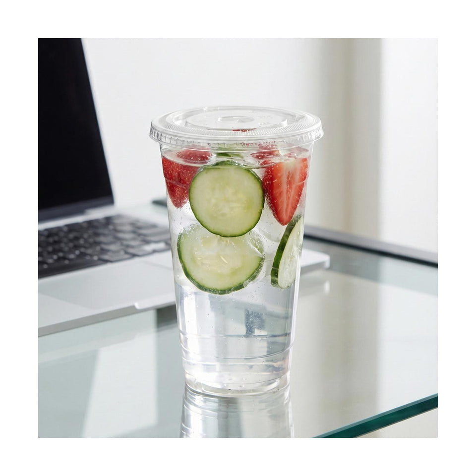 PakMax 98mm Cold Cup Flat Lid - CCFL-98C-PET-LID